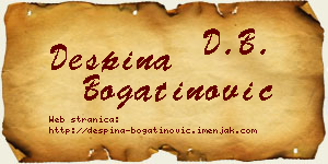 Despina Bogatinović vizit kartica